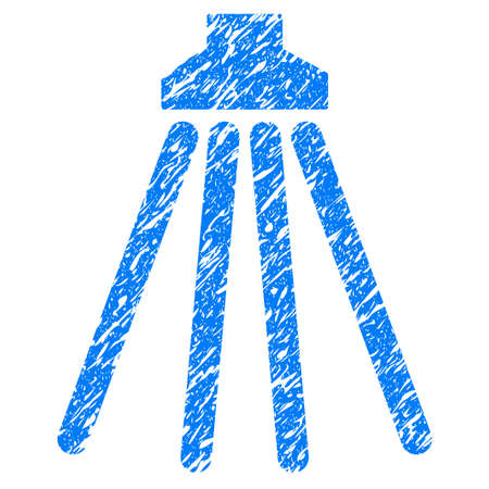 Grunge Shower icon with grunge design and dust texture. Unclean blue pictogram for rubber seal stamp imitations and watermarks. Draft emblem symbol.のイラスト素材