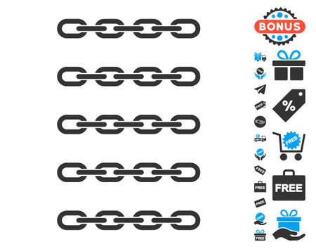 Blockchain List icon with free bonus pictograph collection. Vector illustration style is flat iconic symbols.のイラスト素材