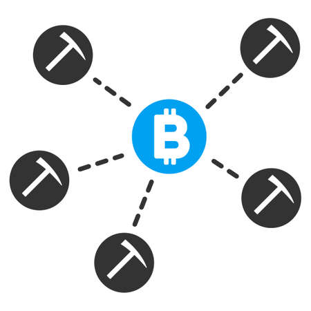 Bitcoin Mining Pool flat vector icon for application and web design.のイラスト素材