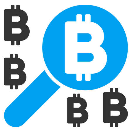 Bitcoin Search flat vector icon for application and web design.のイラスト素材