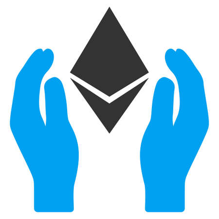 Ethereum Care Hands flat vector pictogram for application and web design.のイラスト素材