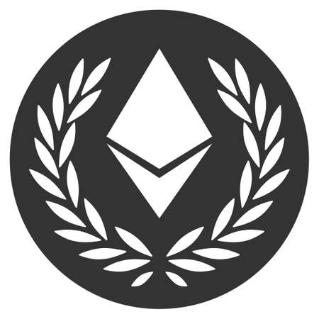 Ethereum Laurel Coin flat vector pictograph for application and web design.のイラスト素材