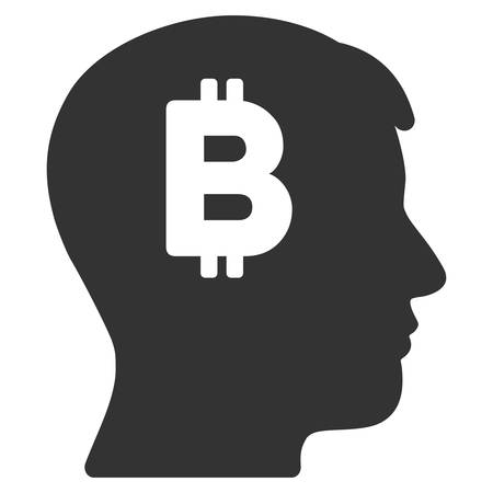 Mental Bitcoin flat vector pictograph for application and web design.のイラスト素材