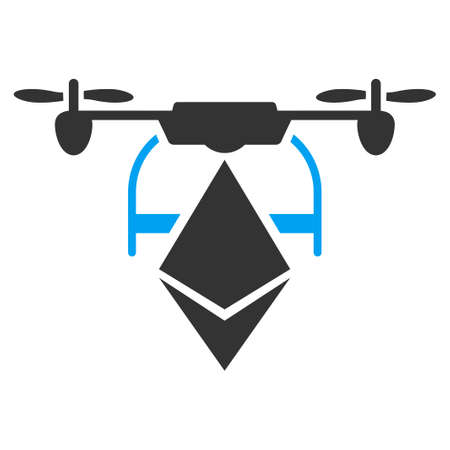 Ethereum Drone flat vector illustration for application and web design.のイラスト素材
