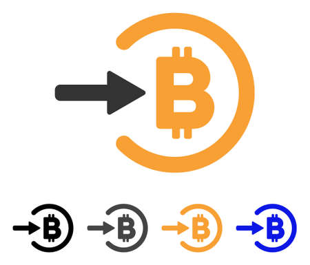 Bitcoin Income icon. Vector illustration style is flat iconic symbol with black, grey, orange, blue color variants. Designed for web and software interfaces.のイラスト素材