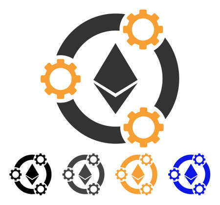 Ethereum Pool Collaboration icon. Vector illustration style is flat iconic symbol with black, grey, orange, blue color variants. Designed for web and software interfaces.のイラスト素材