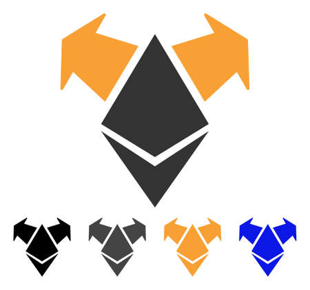 Ethereum Spend Arrows icon. Vector illustration style is flat iconic symbol with black, gray, orange, blue color variants. Designed for web and software interfaces.のイラスト素材