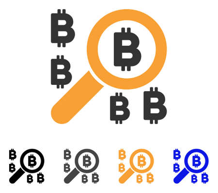 Find Bitcoin icon. Vector illustration style is flat iconic symbol with black, gray, orange, blue color variants. Designed for web and software interfaces.のイラスト素材