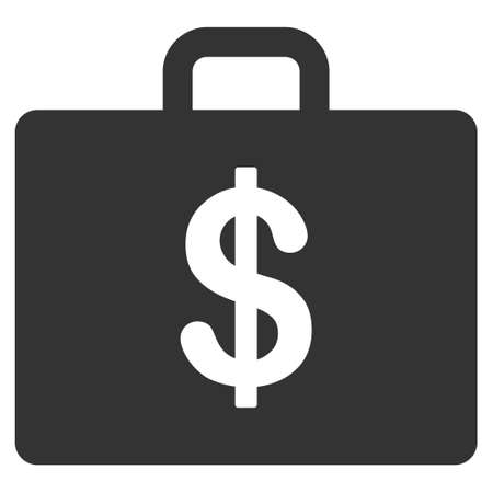 Business Case raster icon. Flat gray symbol. Pictogram is isolated on a white background. Designed for web and software interfaces.の写真素材