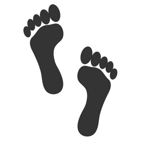 Footprints raster icon. Flat gray symbol. Pictogram is isolated on a white background. Designed for web and software interfaces.の写真素材