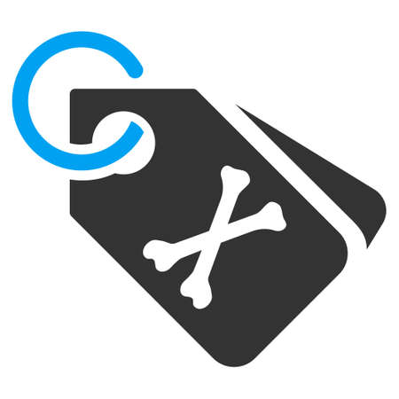 Death Bones Tags vector icon. Flat bicolor blue and gray symbol. Pictogram is isolated on a white background. Designed for web and software interfaces.のイラスト素材