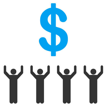 Dollar Religion vector icon. Flat bicolor blue and gray symbol. Pictogram is isolated on a white background. Designed for web and software interfaces.のイラスト素材