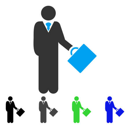 Businessman vector pictogram. Style is a flat graphic symbol in black, gray, blue, green color versions. Designed for web and mobile apps.のイラスト素材