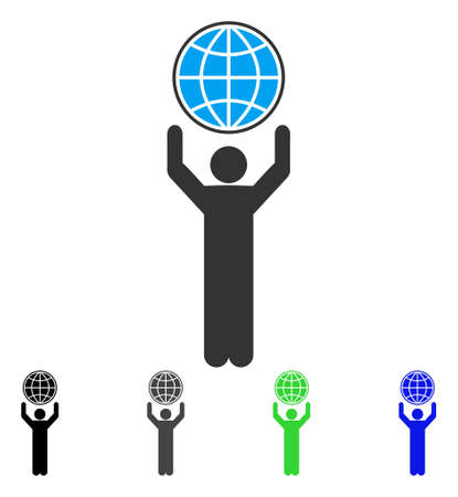 Globalist vector pictogram. Style is a flat graphic symbol in black, gray, blue, green color variants. Designed for web and mobile apps.のイラスト素材