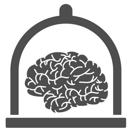 Brain Conservation vector pictograph. Style is flat graphic gray symbol.のイラスト素材