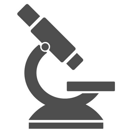 Microscope vector icon. Style is flat graphic gray symbol.のイラスト素材