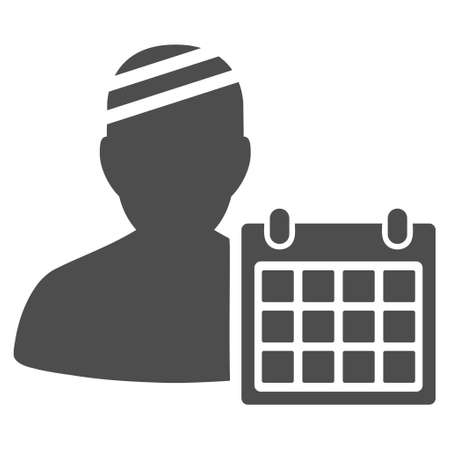Patient Appointment Calendar vector pictogram. Style is flat graphic grey symbol.のイラスト素材