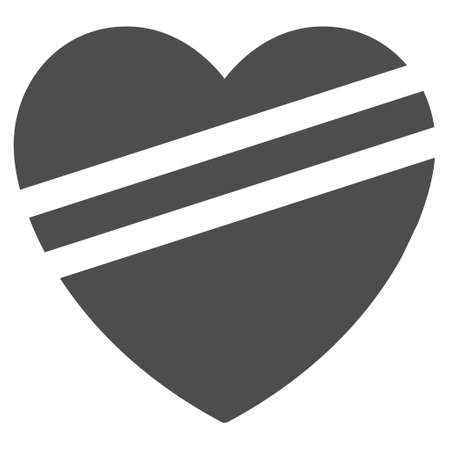 Sick Heart vector pictogram. Style is flat graphic gray symbol.のイラスト素材
