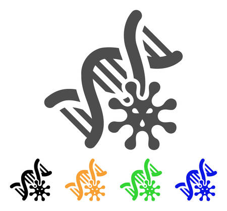 Genetics vector pictograph. Style is a flat graphic symbol in gray, black, yellow, blue, green color variants. Designed for web and mobile apps.のイラスト素材