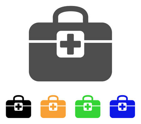 Medkit vector pictogram. Style is a flat graphic symbol in grey, black, yellow, blue, green color variants. Designed for web and mobile apps.のイラスト素材