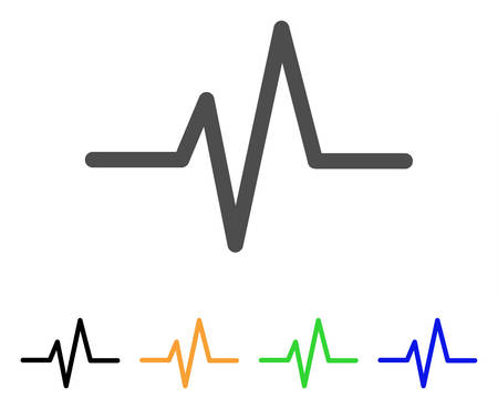 Pulse Curve vector icon. Style is a flat graphic symbol in grey, black, yellow, blue, green color variants. Designed for web and mobile apps.のイラスト素材