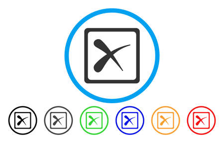 Reject rounded icon. Vector illustration style is a grey flat iconic reject symbol inside a circle. Additional color versions are black, gray, green, blue, red, orange.のイラスト素材