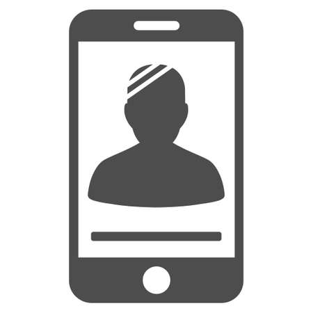 Mobile Patient raster icon. Style is flat graphic gray symbol.の写真素材