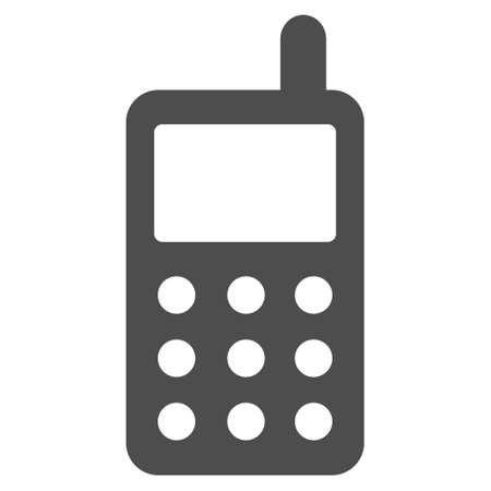 Portable Radio Transmitter raster pictograph. Style is flat graphic gray symbol.の写真素材