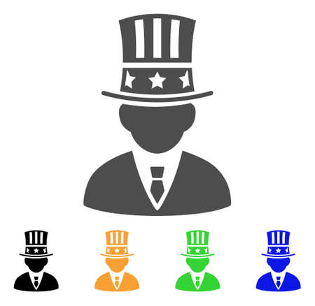 Capitalist icon. Vector illustration style is a flat iconic capitalist symbol with black, gray, green, blue, yellow color versions. Designed for web and software interfaces.のイラスト素材