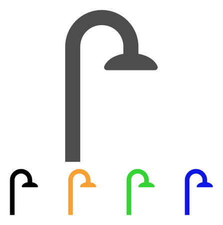 Shower Head icon. Vector illustration style is a flat iconic shower head symbol with black, grey, green, blue, yellow color versions. Designed for web and software interfaces.のイラスト素材