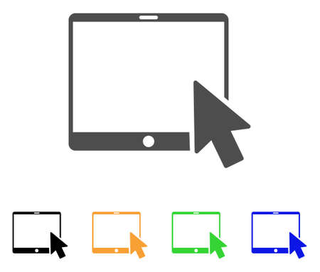 Tablet Arrow Pointer icon. Vector illustration style is a flat iconic tablet arrow pointer symbol with black, grey, green, blue, yellow color versions. Designed for web and software interfaces.のイラスト素材
