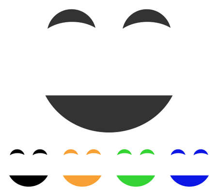 Happy Smile icon. Vector illustration style is a flat iconic happy smile symbol with black, grey, green, blue, yellow color versions. Designed for web and software interfaces.のイラスト素材
