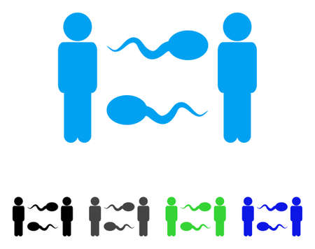 Sperm Exchange Men icon. Vector illustration style is a flat iconic sperm exchange men symbol with...