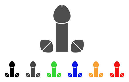 Penis Enhancement Tablets icon. Vector illustration style is a flat iconic penis enhancement tablets symbol with black, gray, green, blue, red, orange color versions.のイラスト素材