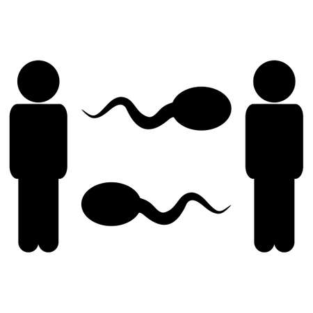 Sperm Exchange Men vector icon. Style is flat graphic black symbol.のイラスト素材