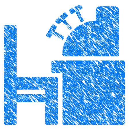 Grunge Accounting Office icon with grunge design and scratched texture. Unclean vector blue pictogram for rubber seal stamp imitations and watermarks. Draft sticker symbol.のイラスト素材