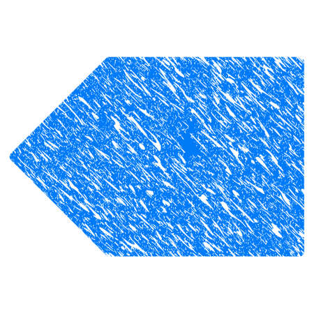 Grunge Tag icon with grunge design and scratched texture. Unclean vector blue tag pictogram for rubber seal stamp imitations and watermarks. Draft sticker symbol.のイラスト素材