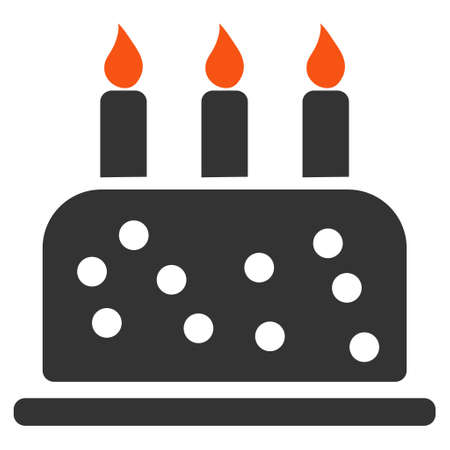 Birthday Cake flat vector pictograph. An isolated illustration on a white background.