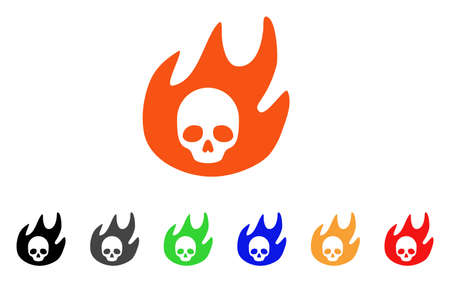 Hell Fire icon. Vector illustration style is a flat iconic hell fire symbol with black, gray, green, blue, red, orange color additional versions. Designed for web and software interfaces.のイラスト素材
