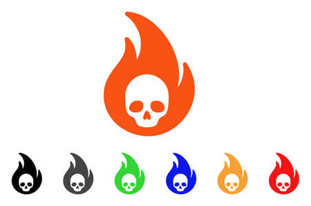 Hellfire icon. Vector illustration style is a flat iconic hellfire symbol with black, grey, green, blue, red, orange color additional versions. Designed for web and software interfaces.のイラスト素材