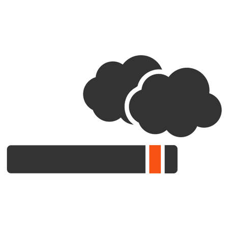 Cigarette Smoke flat vector illustration. An isolated illustration on a white background.のイラスト素材