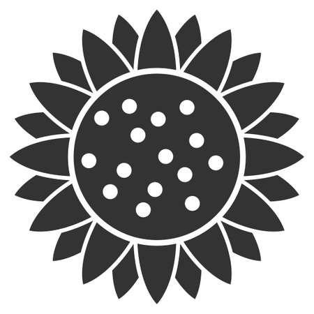 Sunflower Flower raster pictogram. Style is flat graphic gray symbol.の写真素材
