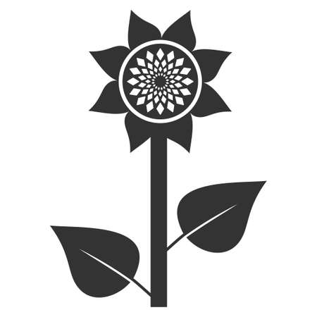 Sunflower Plant raster icon. Style is flat graphic grey symbol.の写真素材