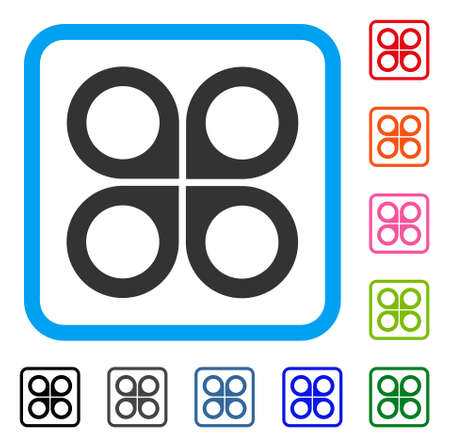 Air drone icon. Flat gray pictogram symbol in a light blue rounded squared frame.のイラスト素材