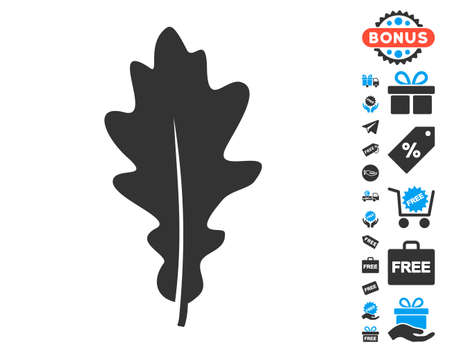 Oak Leaf pictograph with free bonus symbols. Vector illustration style is flat iconic symbols.のイラスト素材