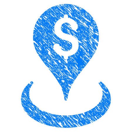 Grunge Geo Targeting icon with scratched design and scratched texture. Unclean vector blue Geo Targeting pictogram for rubber seal stamp imitations and watermarks. Draft emblem symbol.のイラスト素材
