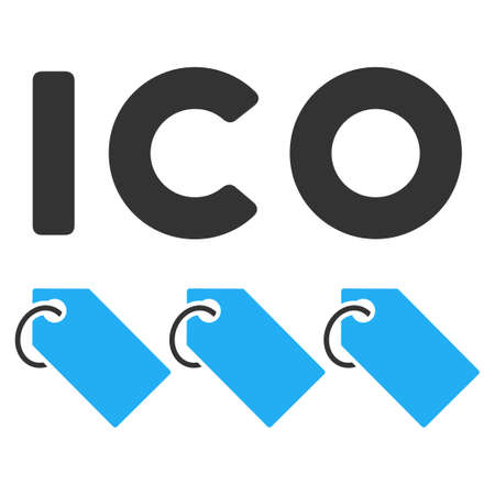 Ico Tokens vector icon. Illustration style is a flat iconic bicolor blue and gray symbol on white background.のイラスト素材