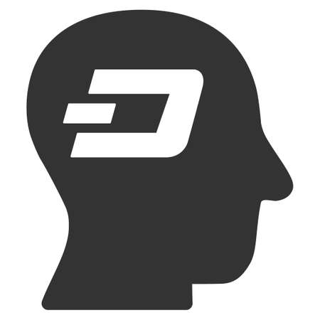 Dash Thinking vector pictograph. Illustration style is a flat iconic gray symbol on white background.のイラスト素材