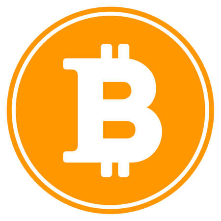 Bitcoin Coin flat vector icon. An isolated illustration on a white background.のイラスト素材