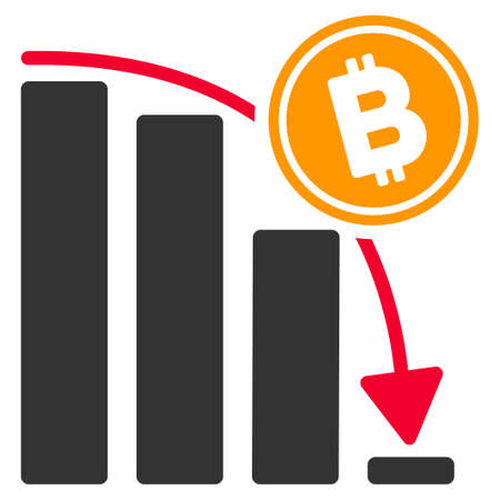 Bitcoin Epic Fail Chart flat vector pictograph. An isolated illustration on a white background.のイラスト素材